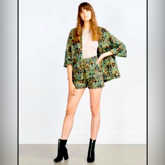 ZARA Open Front Aztec Tribal Tapestry Jacket - Picture 2 of 6